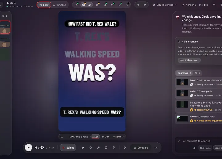 Redline's editor with a video and its timeline