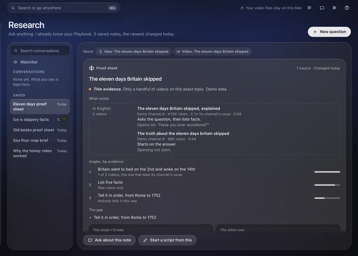 Redline's Research page with sources and findings